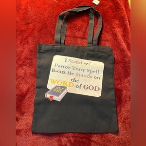 Black Tote Bag with Inspirational Print